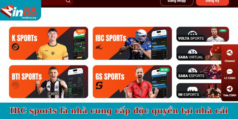 IBC sports là nhà cung cấp độc quyền tại nhà cái