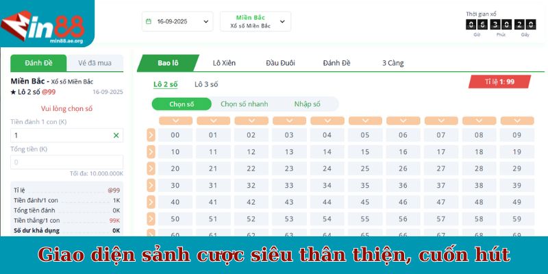 Giao diện sảnh cược siêu thân thiện, cuốn hút