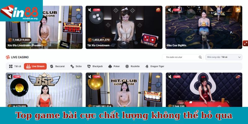 Top game bài cực chất lượng không thể bỏ qua